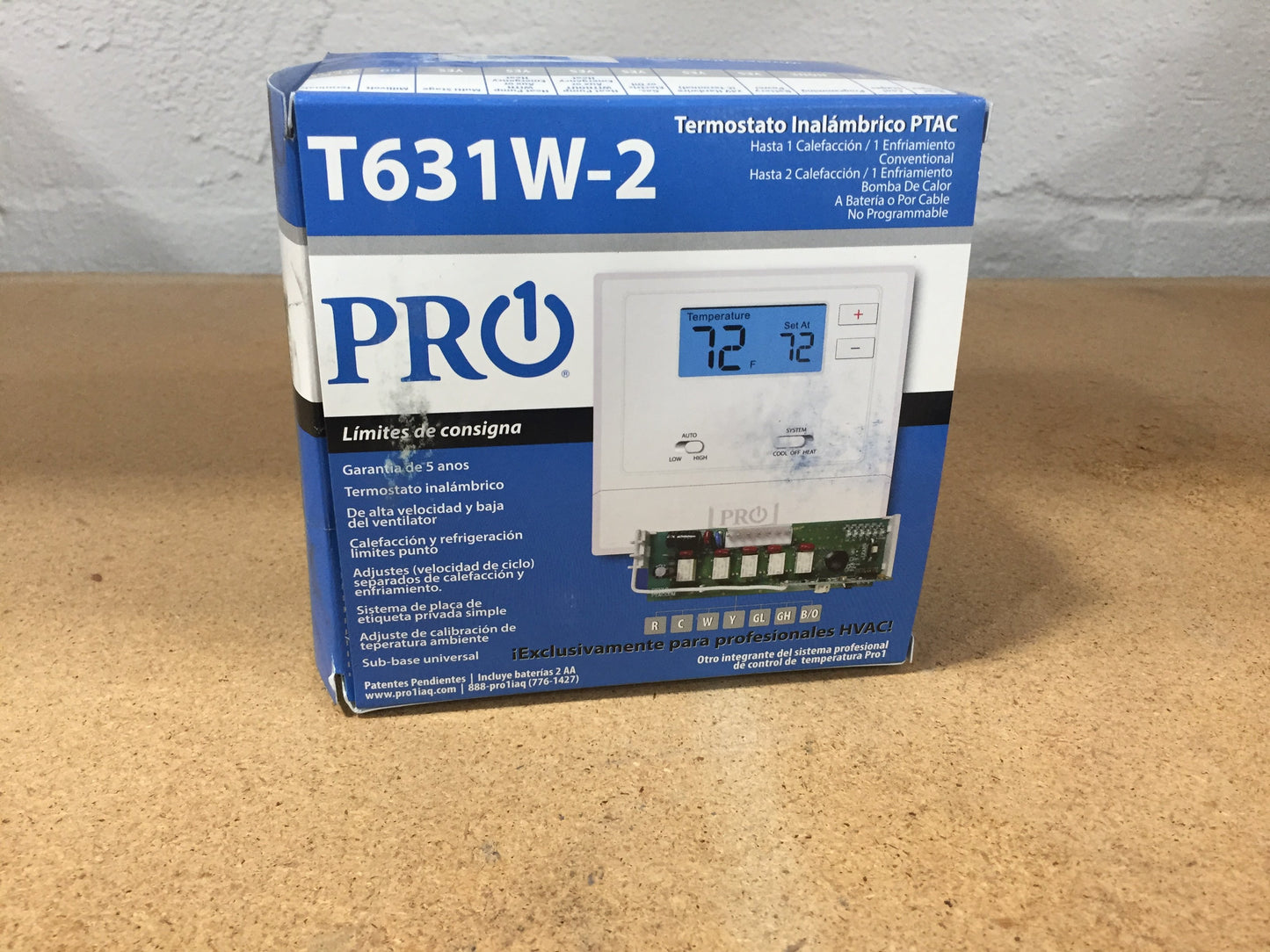T631W-2 Wireless PtAC Thermostat 24V Non-Programmable