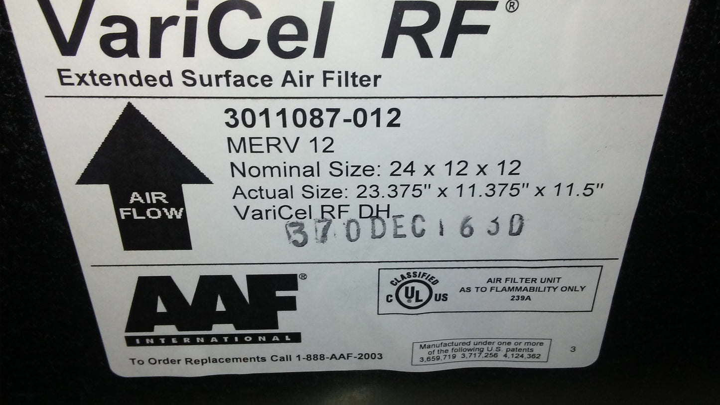 24"W X 12"H X 12"D EXTENDED SURFACE AIR FILTER