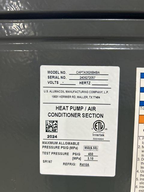 3 Ton Ac/HP UPFlow/Downflow Cased ''A'' Coil, R-410A CFM 1600