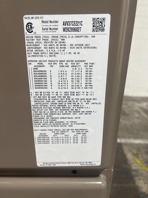 3 Ton AC/HP ECM Multiposition Communicating Fan Coil 208-230/60/1 R-22/R-410A CFM 1825