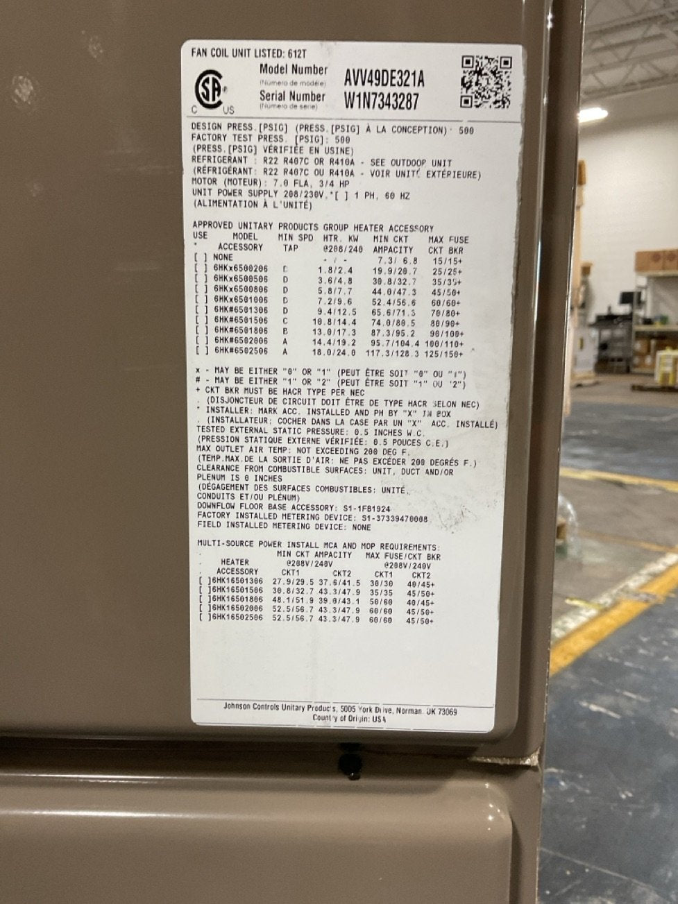 4 Ton AC/HP "Affinity" Series Multiposition Variable Speed ECM Communicating Air Handler