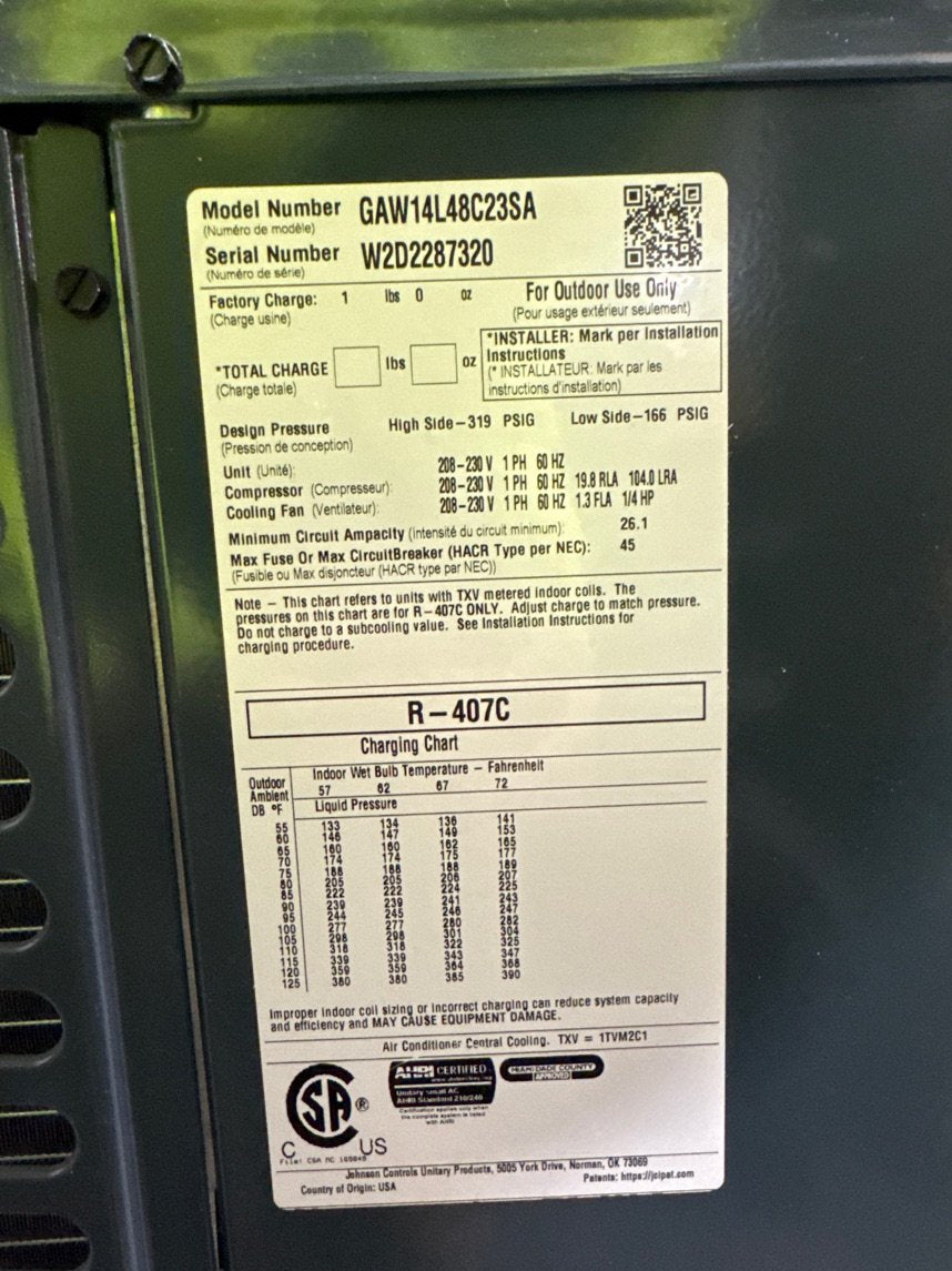 4 Ton LX Series Split-System Non-Communicating Air Conditioner; 14 SEER, 208-230/60/1, R-407C