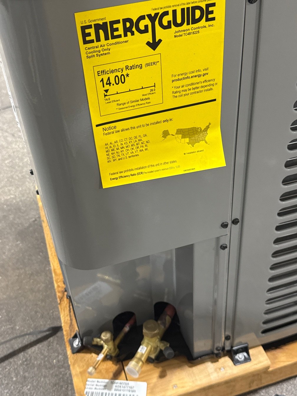 1.5 Ton AC/HP Split System Air Conditioner, 14 Seer, 208-230/60/1, R-410A