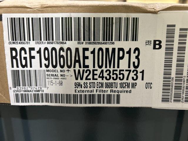 60,000 BTU Multi-Position ECM Natural Gas Furnace, 95.5% 115/60/1 Cfm:1000