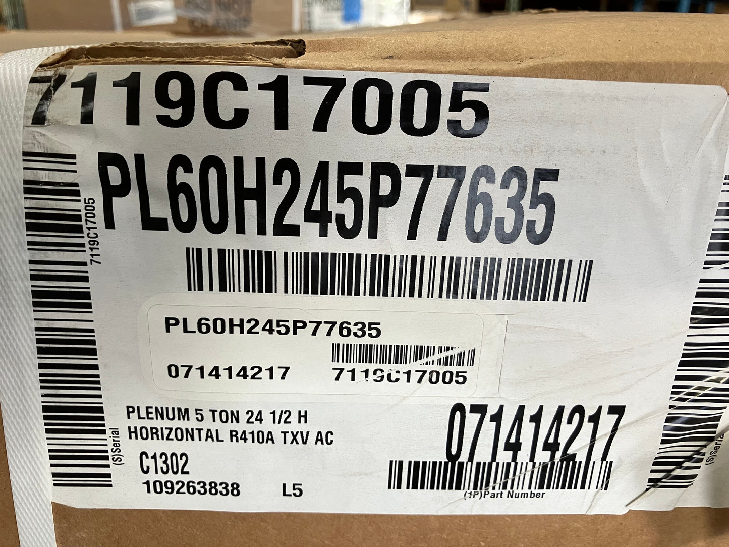 5 Ton AC/HP Horizontal Cased ''A'' Coil, R-410A CFM 2000