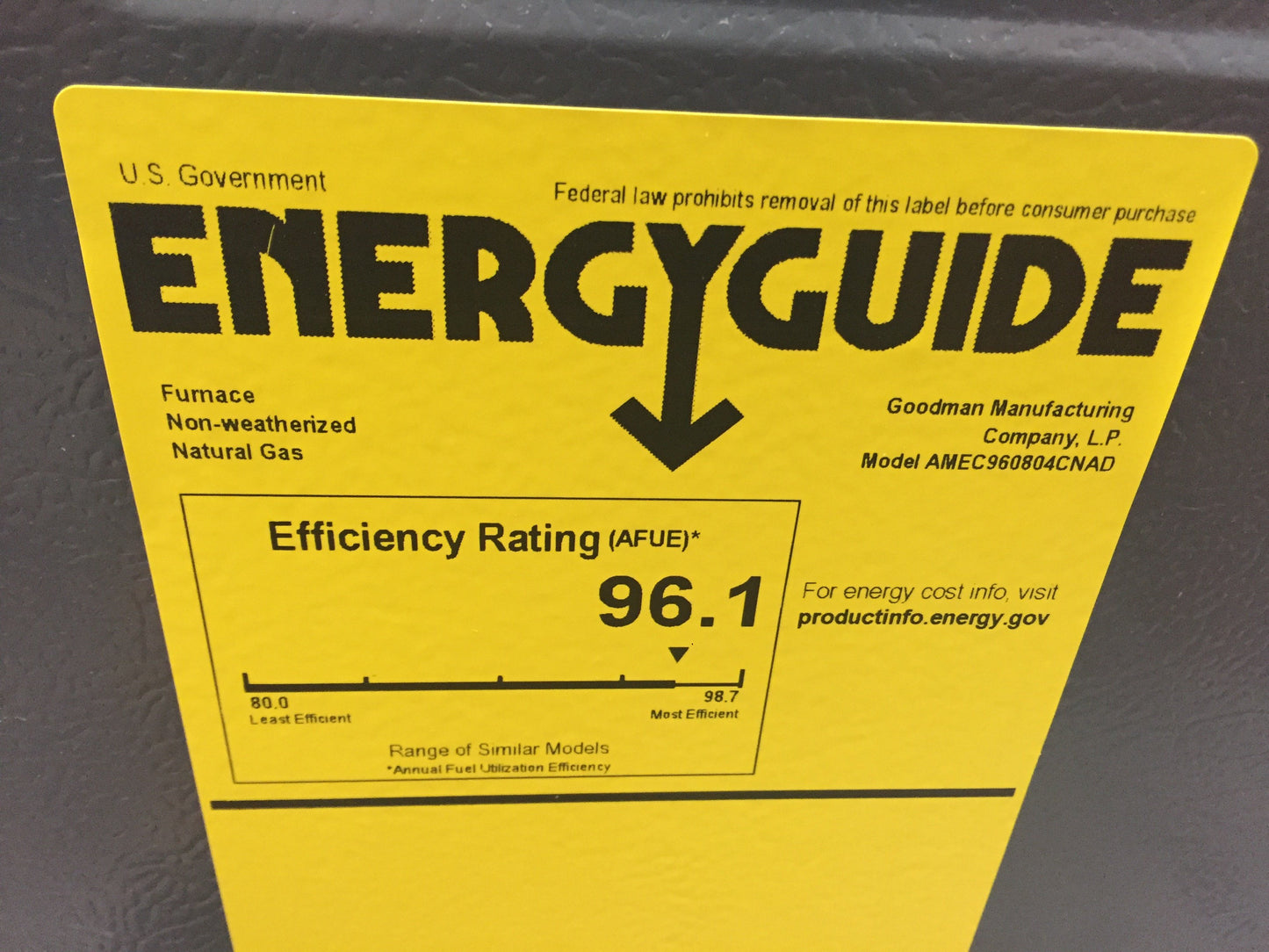 80,000 BTU 2-Stage Upflow/Horizontal ECM Gas Furnace; 96% AFUE, 115/60/1, CFM: 1600
