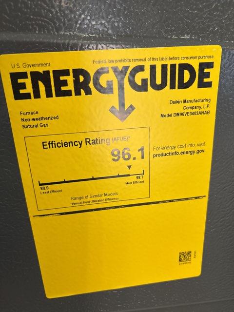 40,000 BTU 2-Stage Upflow/Horizontal ECM Gas Furnace 96% AFUE 115/60/1 Cfm:1200