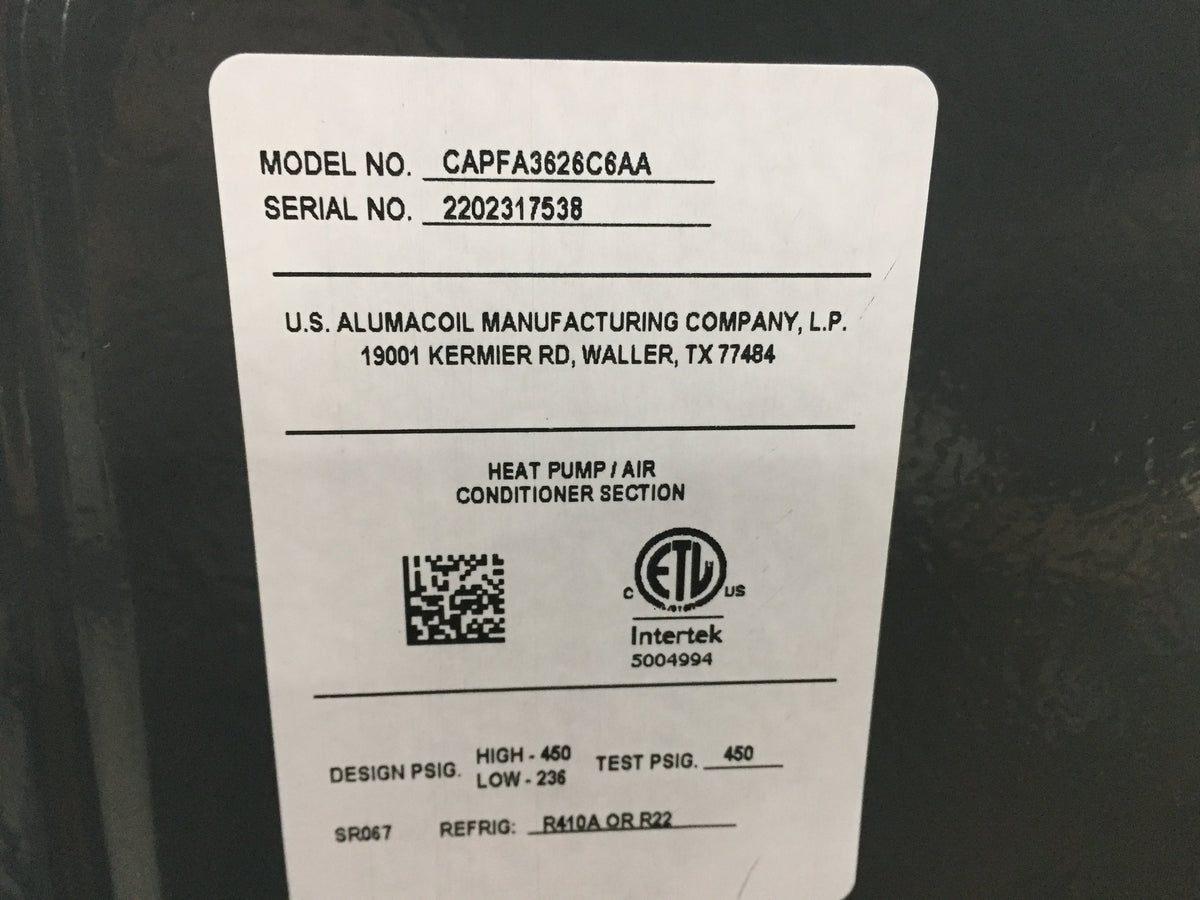 3 Ton AC/HP Downflow/Upflow Cased A Coil, R-22/R-410A CFM 1500