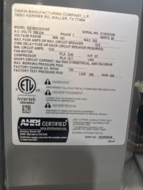 2 Ton Communicating Split-System Heat Pump 208-230/60/1 R-410A 18 Seer