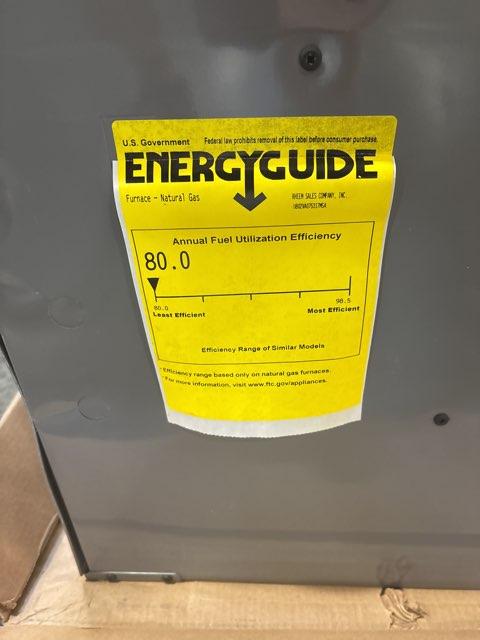 75,000 BTU Two Stage Upflow/Horizontal ECM Natural Gas Furnace, 80% Afue 115/60/1 Cfm:1200