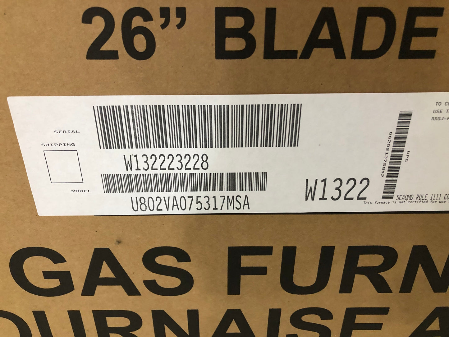 75,000 BTU Two Stage Upflow/Horizontal ECM Natural Gas Furnace, 80% Afue 115/60/1 Cfm:1200