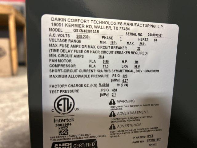 2.5 Ton Split-System Air Conditioner; 208-230/60/1, R410A, 14.3 SEER2