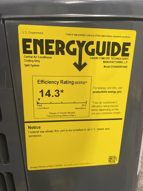 2.5 Ton Split-System Air Conditioner; 208-230/60/1, R410A, 14.3 SEER2