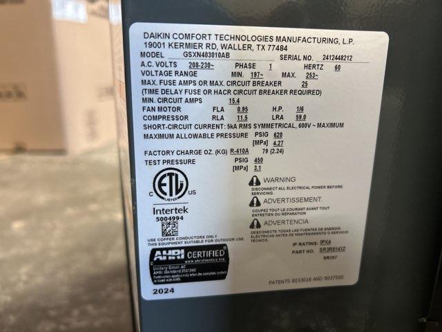 2.5 Ton Split-System Air Conditioner; 208-230/60/1, R410A, 14.3 SEER2