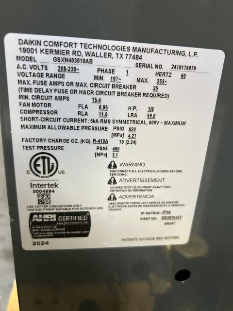2.5 Ton Split-System Air Conditioner; 208-230/60/1, R410A, 14.3 SEER2