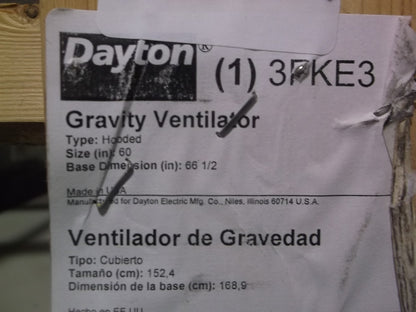 60" GRAVITY VENT,BASE 66.5" SQ