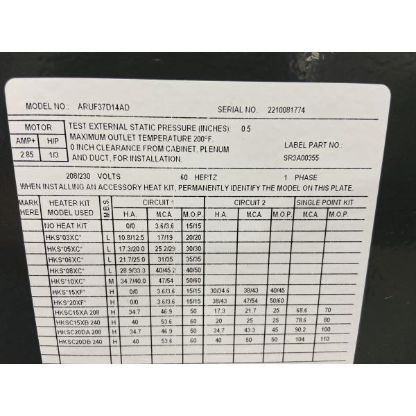 3 Ton Multiposition PSC Air Handler, 208-230/60/1 R-410A CFM 1070 14 Seer With 10Kw Heat Kit