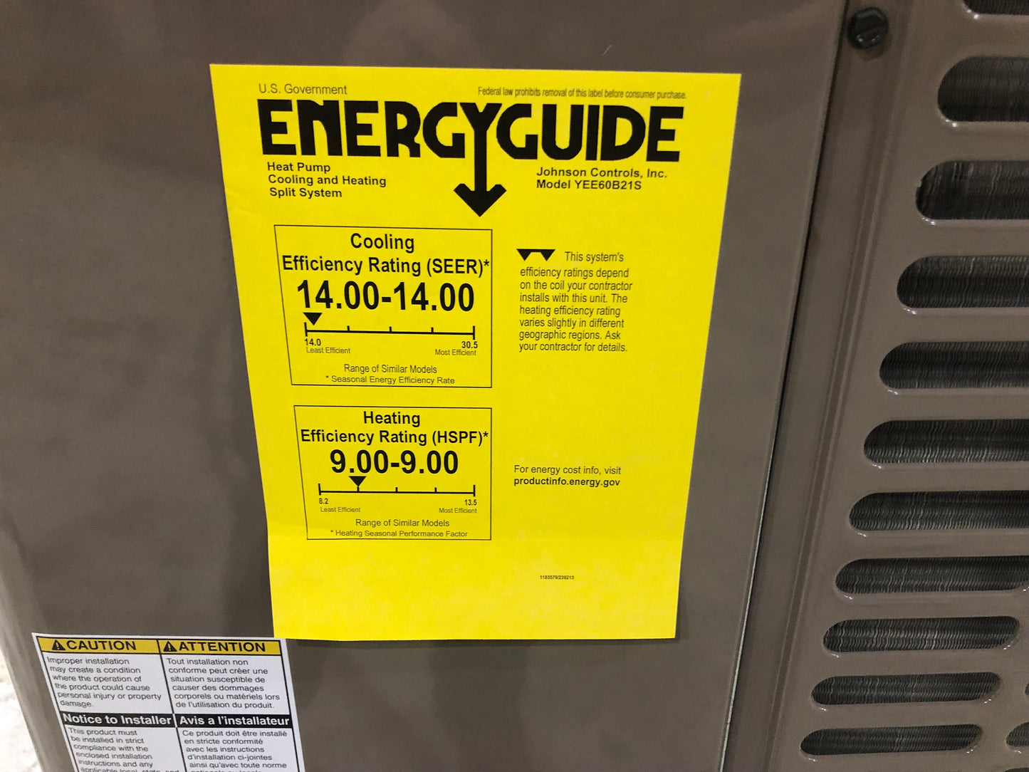 5 Ton Split-System Heat Pump 208-230/60/1 R410A 14 Seer