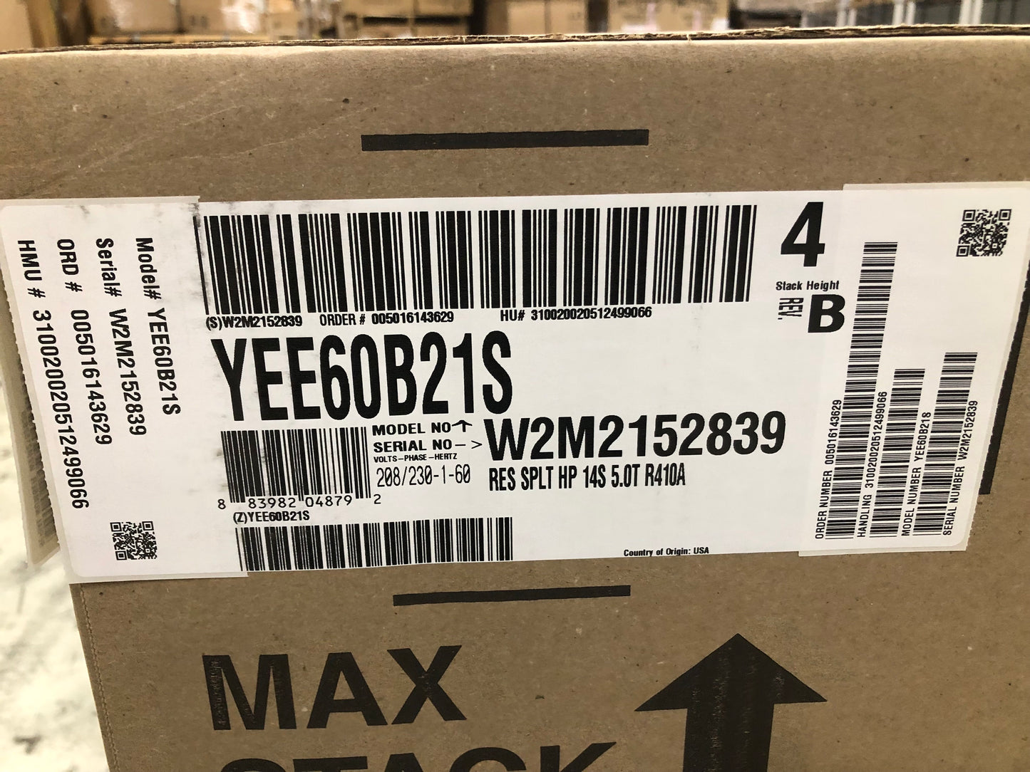 5 Ton Split-System Heat Pump 208-230/60/1 R410A 14 Seer