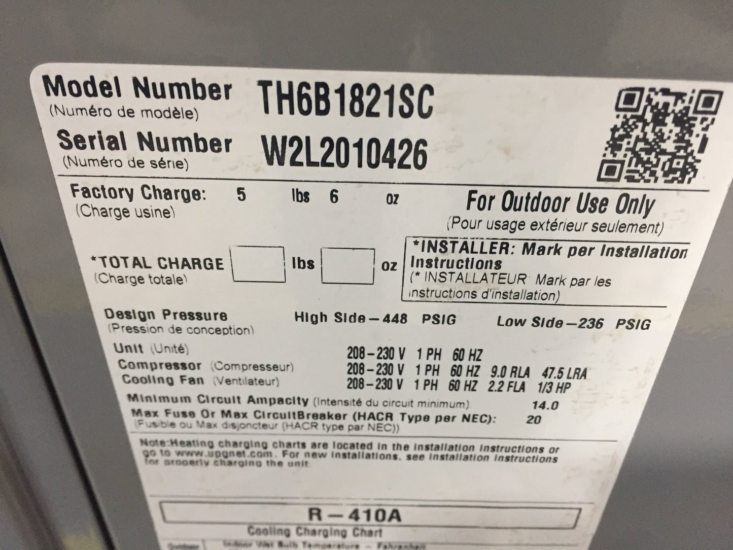 1.5 Ton Split-System Heat Pump 208-230/60/1, R410A, 16 SEER