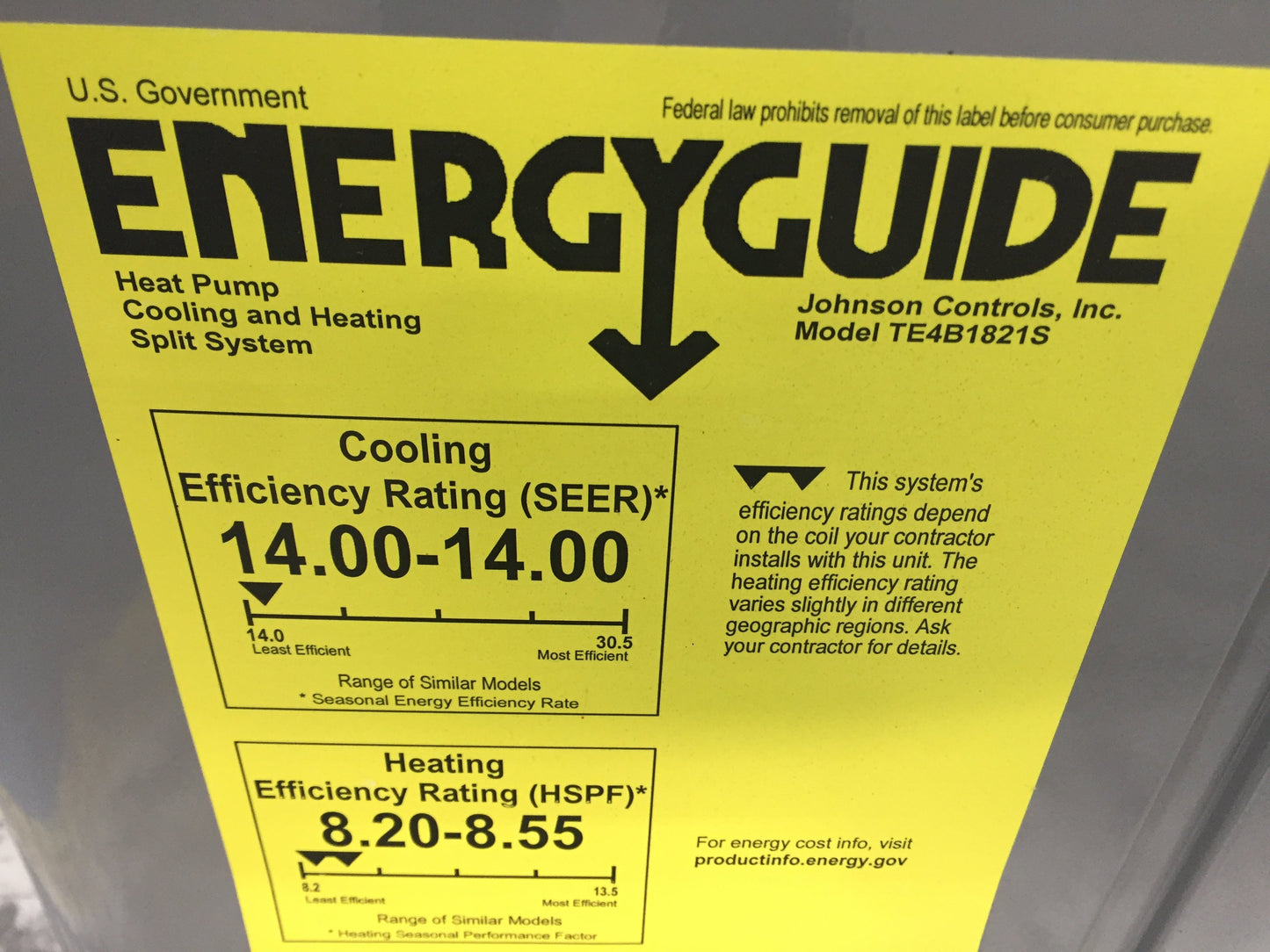 1.5 Ton Split-System Heat Pump 208-230/60/1, R410A, 14 Seer