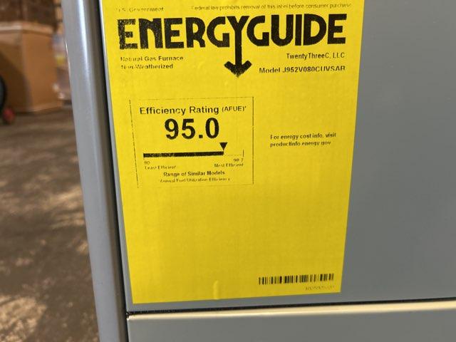 80,000 Btu Two-Stage UPFlow/Horizontal ECM Variable Speed Gas Furnace 95% Afue 115/60/1 Cfm: 2000