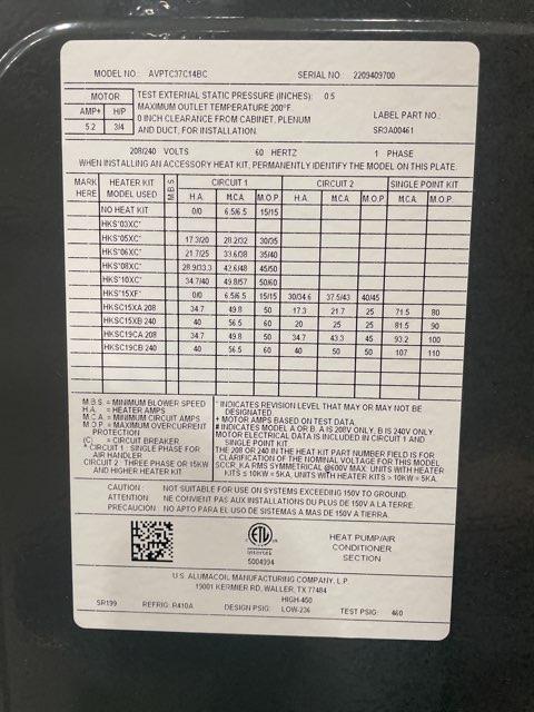 3 Ton AC/HP Multiposition Communicating Compatible Variable Speed ECM Air Handler; 208-230/60/1