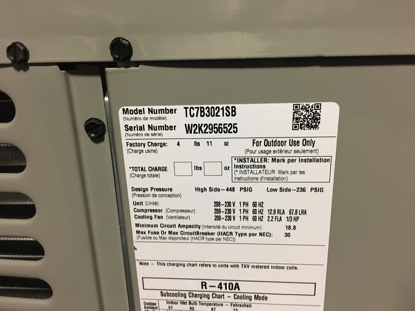 2.5 Ton Split-System Air Conditioner 208-230/60/1 R410A 17 Seer