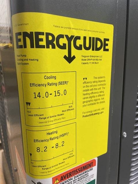 1.5 Ton Split System Heat Pump; 208/230/60/1, R-410A, 14 Seer
