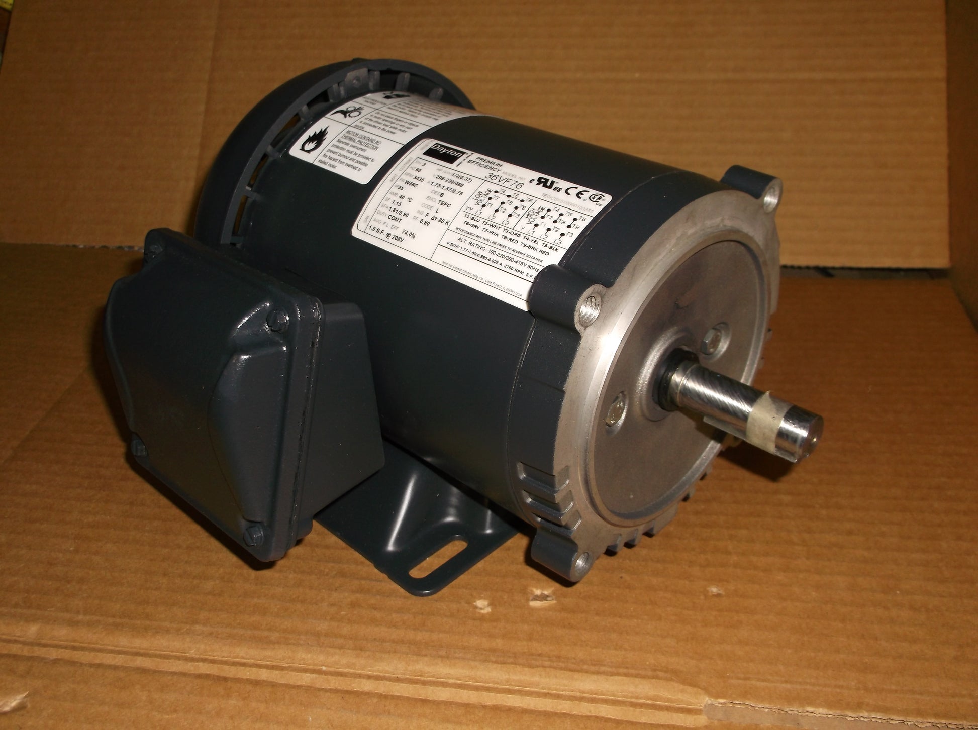 1/2HP PREMIUM EFFICIENCY INVERTER RATED INDUSTRIAL MOTOR 208-230/460/60/3  RPM:3435/1-SPEED