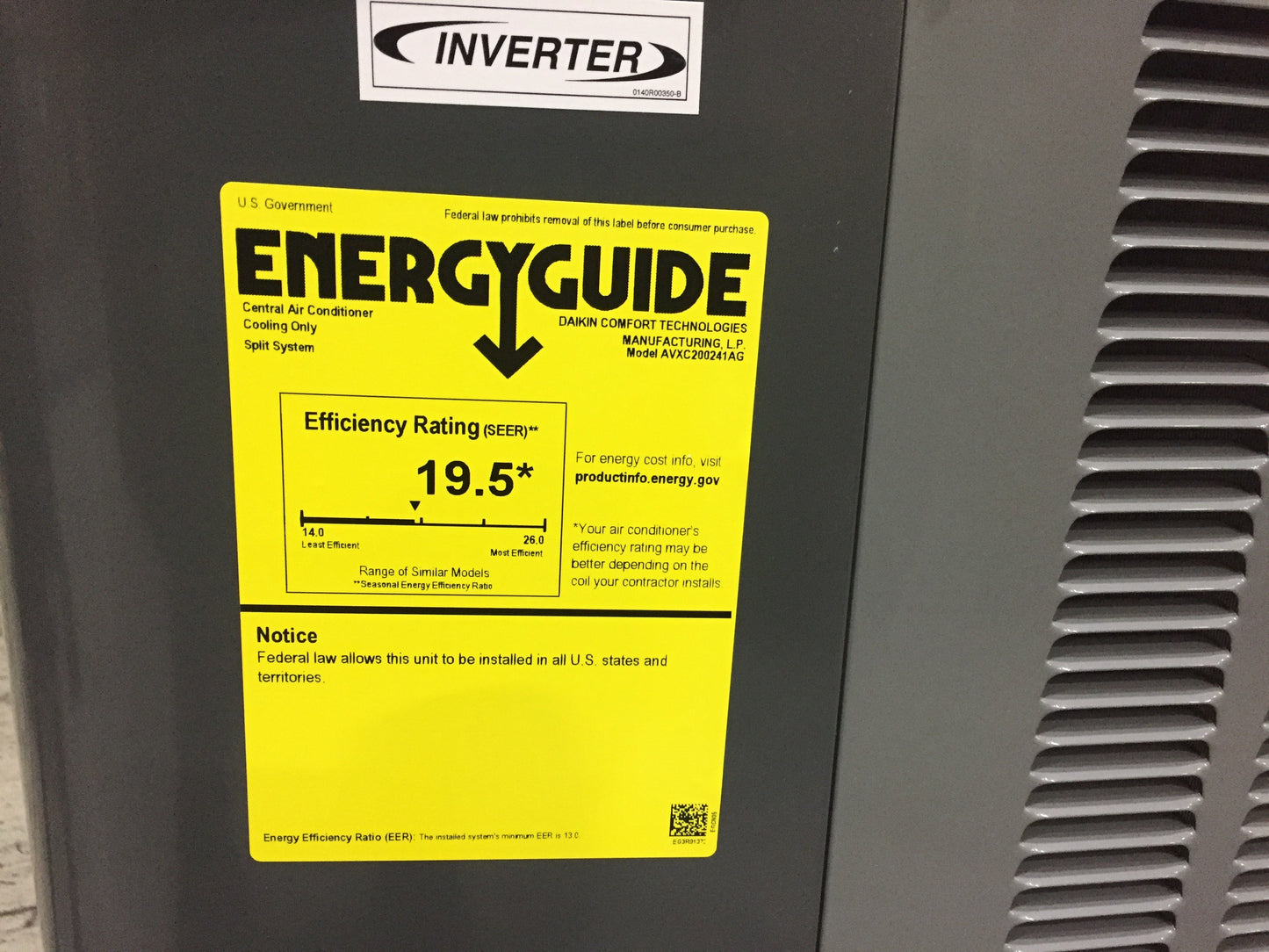 2 Ton Split-System Inverter Communicating Air Conditioner 208-230/60/1 R410A 20 Seer