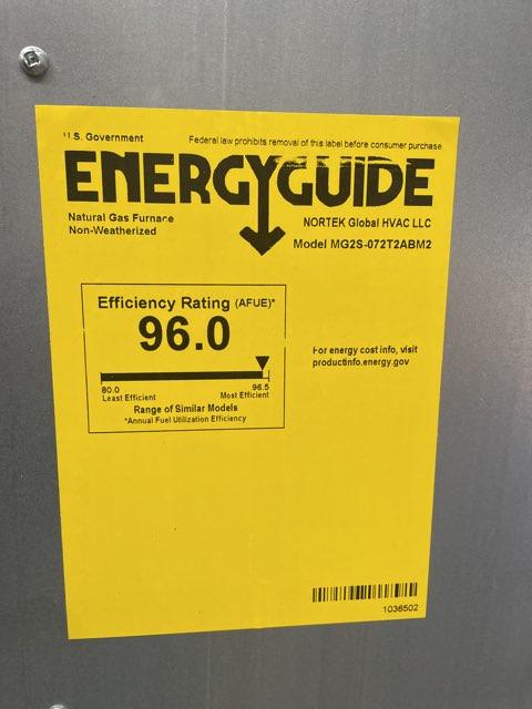 72,000 BTU Manufactured Housing Two-Stage Downflow ECM Multi Speed Gas Furnace 96% AFUE 120/60/1