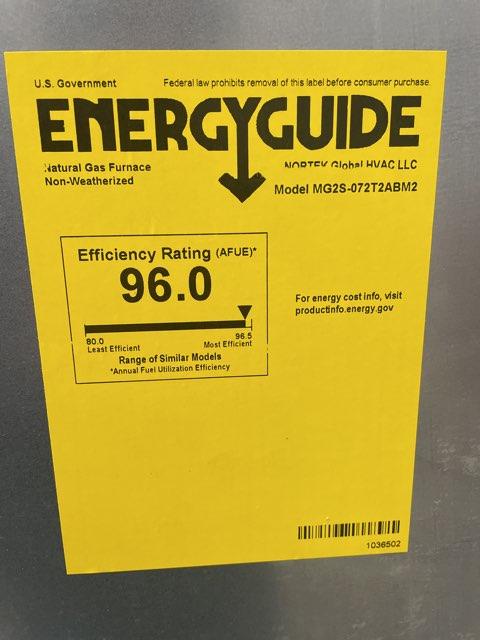 72,000 BTU Manufactured Housing Two-Stage Downflow ECM Multi Speed Gas Furnace 96% AFUE 120/60/1
