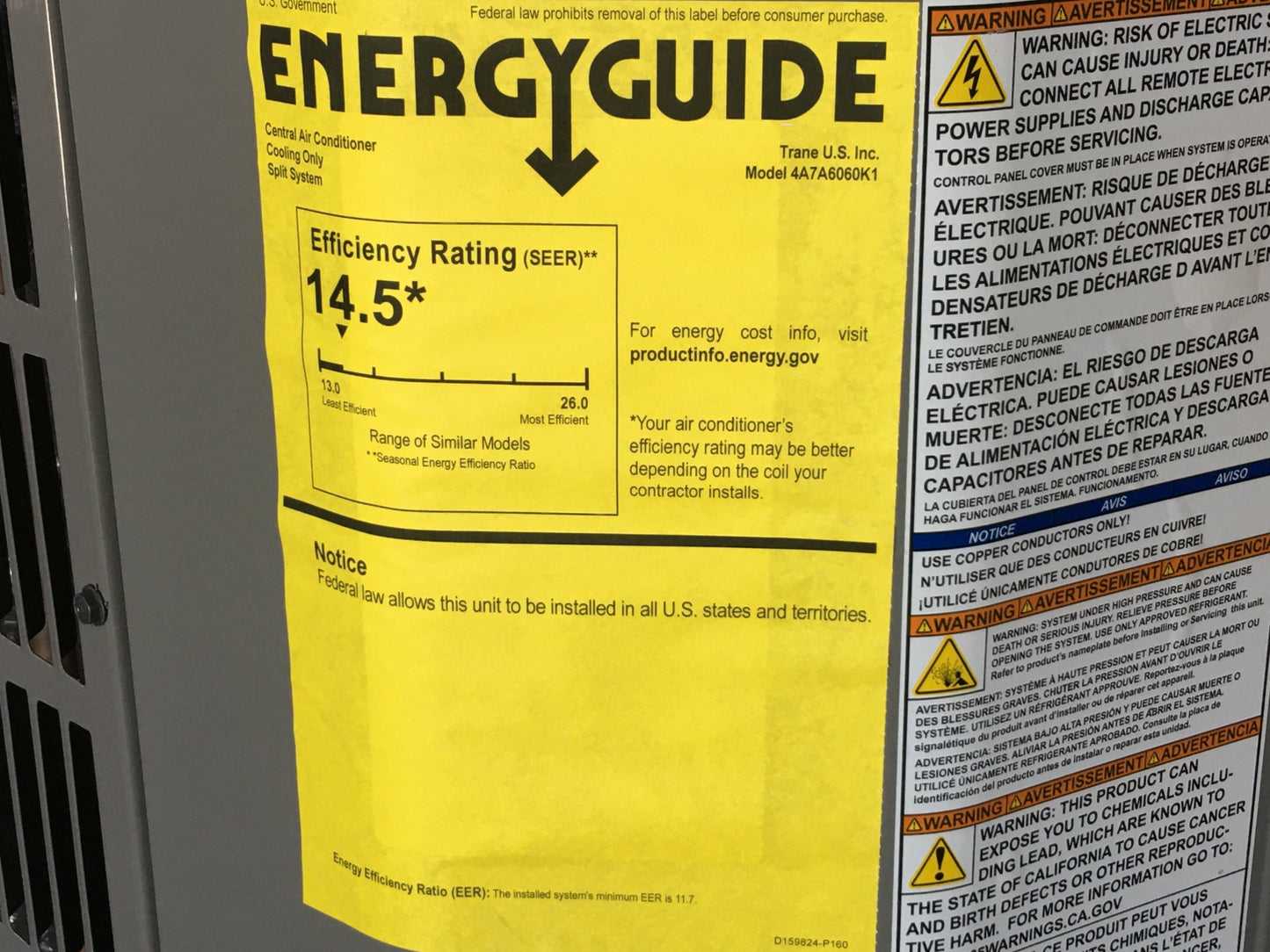 5 Ton Split-System Air Conditioner 208-230/60/1 R-410A 16 Seer