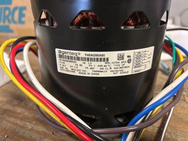 1 HP Blower Motor 115/60/1 1075 Rpm 4 Speed