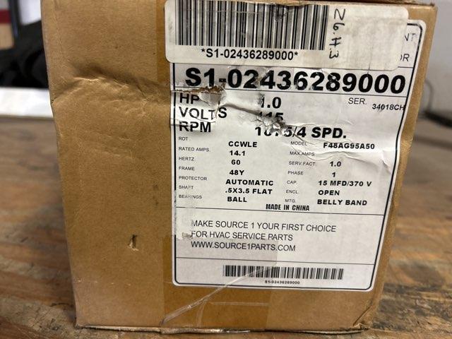 1 HP Blower Motor 115/60/1 1075 Rpm 4 Speed