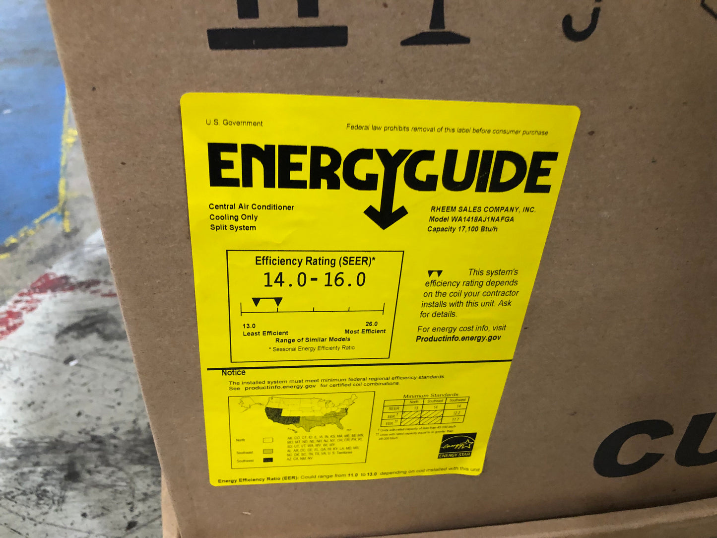 1.5 Ton Split-System Air Conditioner 208-230/60/1 R410A 14 SEER