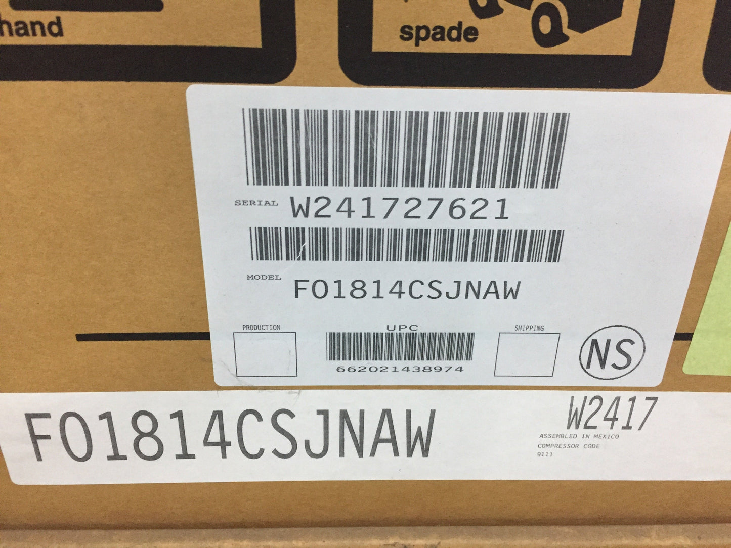 Aire acondicionado de sistema dividido de 1,5 toneladas, 208-230/60/1 R410A, 14 Seer