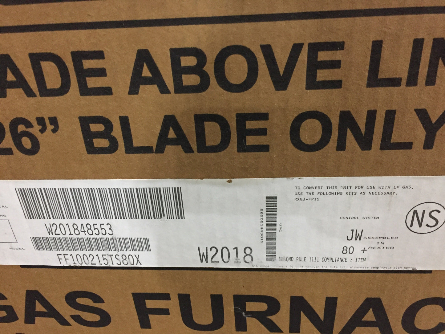 Horno a gas de varias velocidades, ECM, de una etapa, de flujo ascendente/horizontal, 100 000 BTU, 80 % de aire de combustión (AFU), 115/60/1 Cfm: 1840