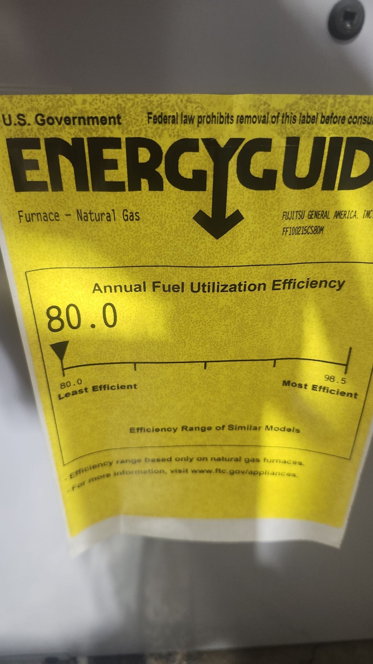 100,000 BTU Single-Stage Upflow/Horizontal ECM Multi Speed Gas Furnace 80% AFUE 115/60/1 CFM: 1840