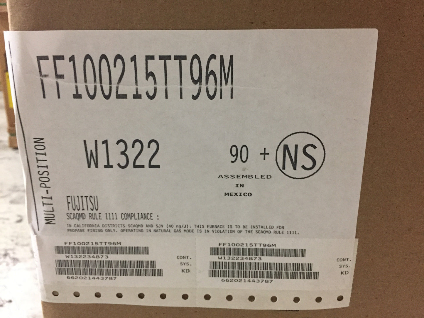 98,000 BTU Two-Stage Multi-Position ECM Multi Speed Gas Furnace; 96% AFUE, 115/60/1, CFM: 1745