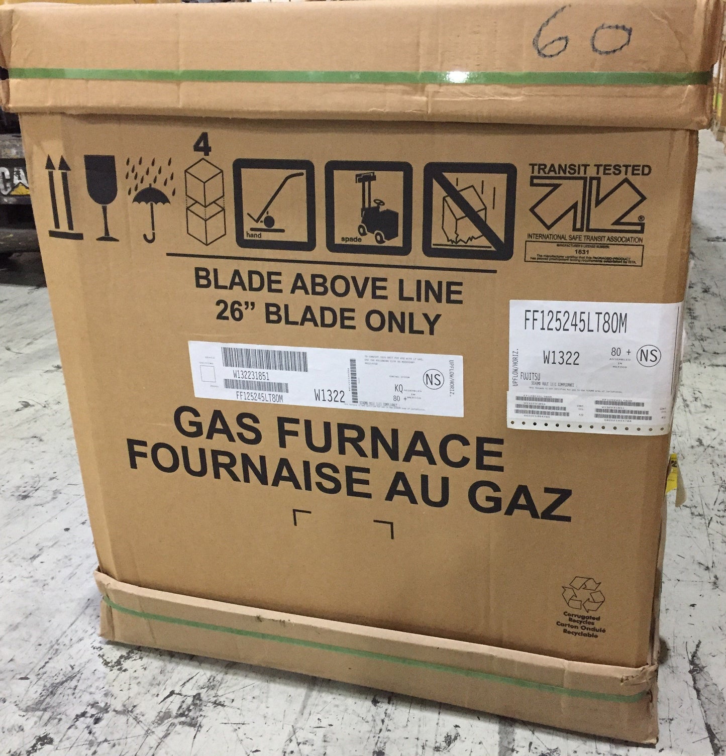 Horno de gas de 125 000 Btu, 2 etapas, comunicación ascendente/horizontal, ECM, velocidad variable, 80 %, 115/60/1 Cfm: 2000