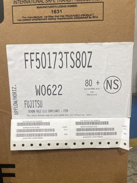 50,000 BTU Single-Stage Upflow/Horizontal ECM Multi Speed Gas Furnace; 80% AFUE, 115/60/1, CFM: 1498