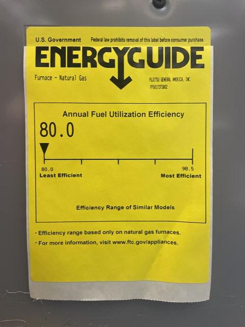 50,000 BTU Single-Stage Upflow/Horizontal ECM Multi Speed Gas Furnace; 80% AFUE, 115/60/1, CFM: 1498