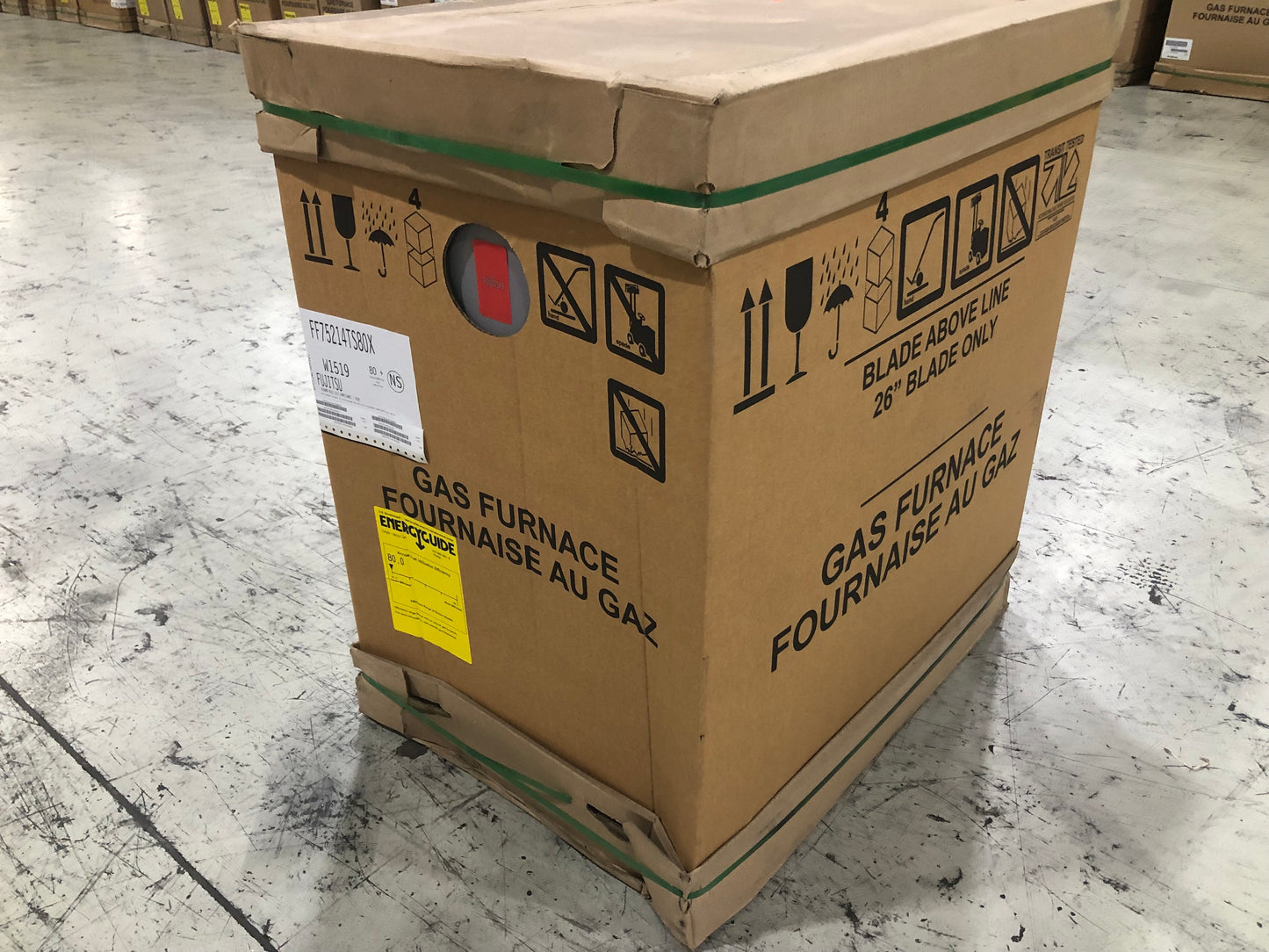 Horno a gas de varias velocidades, ECM horizontal/UPFlow de una etapa de 75 000 Btu, 80 % Afue, 115/60/1 Cfm: 1608