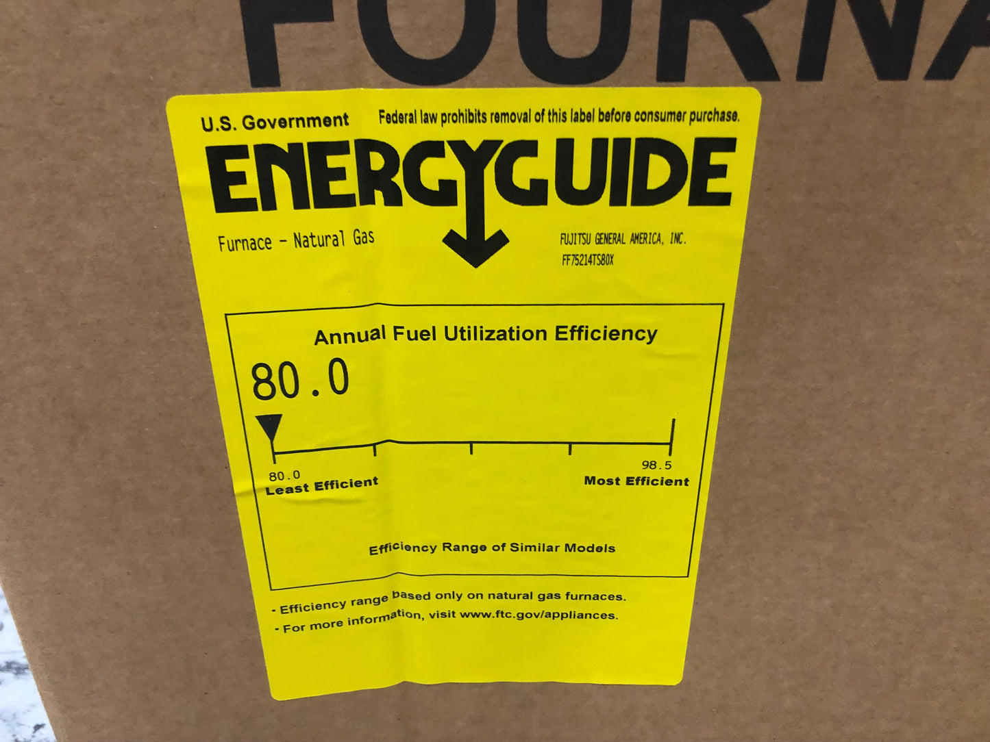 Horno a gas de varias velocidades, ECM horizontal/UPFlow de una etapa de 75 000 Btu, 80 % Afue, 115/60/1 Cfm: 1608