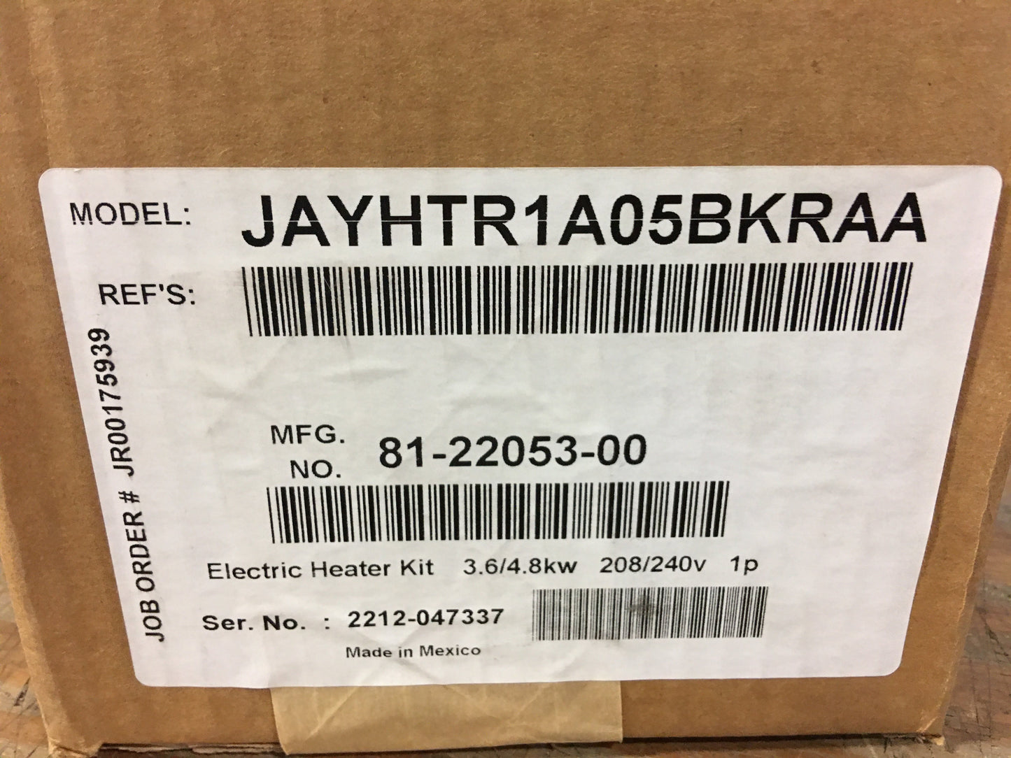 5 Kw Electric Heat Kit 240/60/1