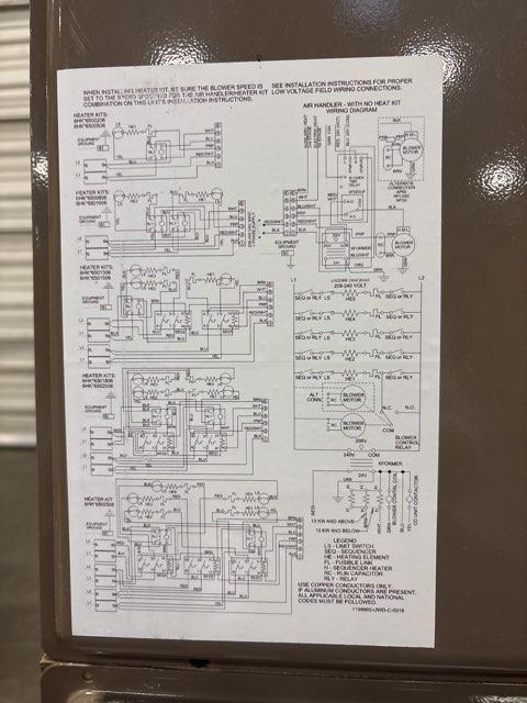 Fan Coil PSC de 1,5 toneladas con aire acondicionado y calefacción, 208-230/60/1 R-410A, 600 CFM