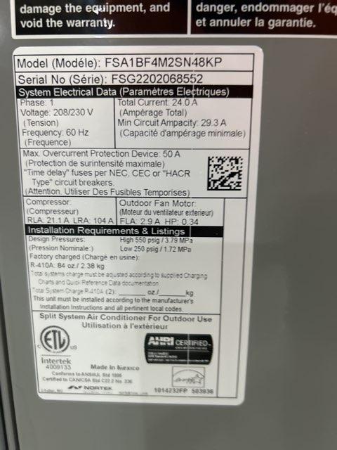 4 Ton Split-System Two-Stage Air Conditioner 208-230/60/1 R410A 15 Seer