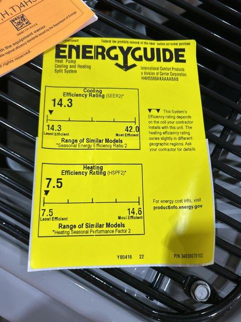 5 Ton Split-System Heat Pump 208-230/60/1 R-410A 14.3 Seer2